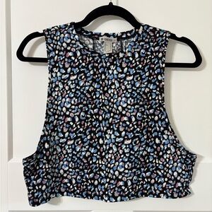 Forever 21 Black and Blue Leopard Print Tank Top